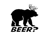 KCD269 Bear plus Deer equals BEER Vinyl Die Cut Decal Sticker | Cooler Fridge Cars Trucks Vans Walls Toolbox Laptop | Black | 5.5 In Decal | KCD269