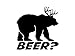 KCD269 Bear Plus Deer Equals Beer Vinyl Die Cut Decal Sticker | Cooler Fridge Cars Trucks Vans Walls Toolbox Laptop | Black | 5.5 in Decal | KCD269