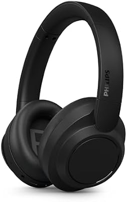 TAH6529BK/00 Noise-Cancelling Over-Ear Wireless Bluetooth Kopfhörer – Hervorragende Gesprächsqualität, Sprachassistent-kompatibel, bis zu 45 Std. Wiedergabe, inkl. Flugzeugadapter – Schwarz