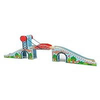 May & Z Wooden Train Tracks Accessories Wood Train Lifting Bridge for Railroad Tracks fits for All Railway Tracks