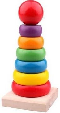 Geometric Stacker Rainbow Colorful Wooden Educational Toy - Senday
