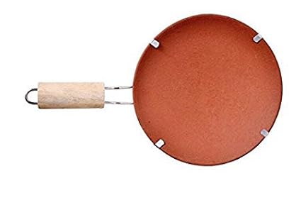 Vaghbhatt Clay Chapati Tawa, 22.5 Cm, Brown