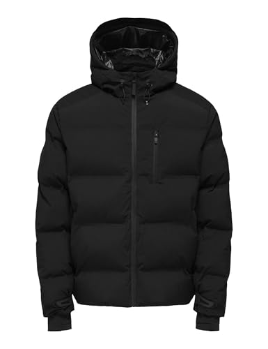 ONLY & SONS Onsmathis Puffer OTW pour Homme, Noir, L, Noir, L