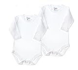 Baby and Toddler 2-Pack Cotton Onesies - White, for Boys and Girls by Baby Jay