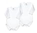 Baby and Toddler 2-Pack Cotton Onesies - White, for Boys and Girls by Baby Jay
