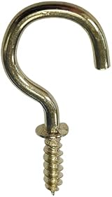 Merriway BH01114 Brass Plated Cup Hooks 19mm 3/4 Inch Pack 20 Hardware view 2