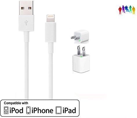 Five Guys Gadgets Apple Lightning Cable - 10 Feet (3 Meters) with Wall Outlet Adapter for iPod/iPhone/iPad