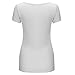 OThread & Co. Women's Plain Basic Spandex Short Sleeves T-Shirt Scoop Neck Tee (Small, White)