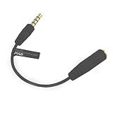 3,5 mm TRS source (female) to TRRS output (male) jack adapter plug to connect Smartphone, iPhone, Android, Windows, Blackberry with your video microphone
