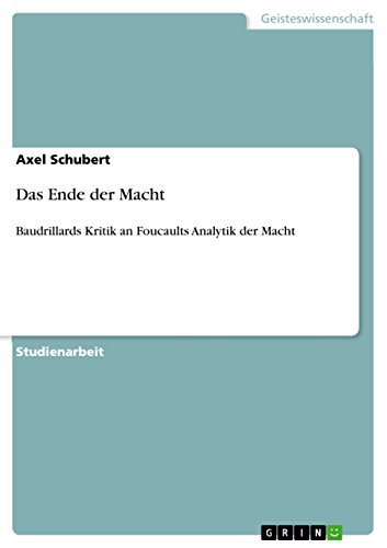 Das Ende der Macht: Baudrillards Kritik an Foucaults Analytik der Macht (German Edition)