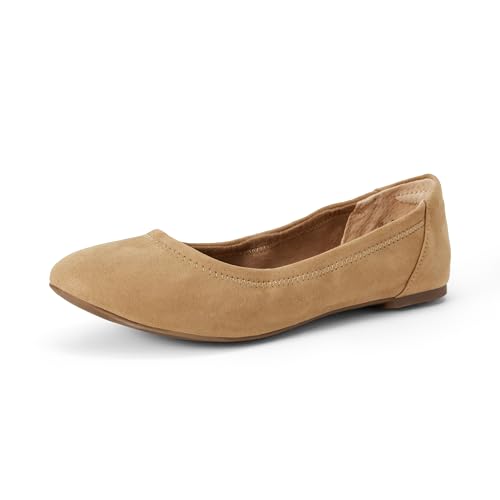Amazon Essentials Ballerines Belice à Enfiler Femme, Havane Micro Suède, 47 EU