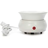 Hosley White Ceramic Electric Fragrance Candle Wax Warmer. Ideal for Spa and Aromatherapy. Use Brand Wax Melts Cubes Essential Oils and Fragrance Oils W5