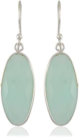 Silver Planets 92.5-925 Sterling Silver Black onyx Amethyst Green Onyx Rose Quartz Aqua Rutile Iolite Stone Long Latest Drop Hanging Earring for Women and Girls