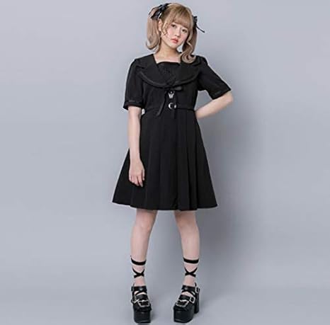 Amazon サンリオ 夢展望 Dear My Love コラボ クロミ ワンピース クロミ学園 セーラー オールブラック M セーラー服 アニメ 萌えグッズ 通販
