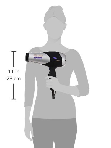 Hot Tools Professional 1069S 1600 Watt Professional Turbo Hair Dryer, Silver/Black