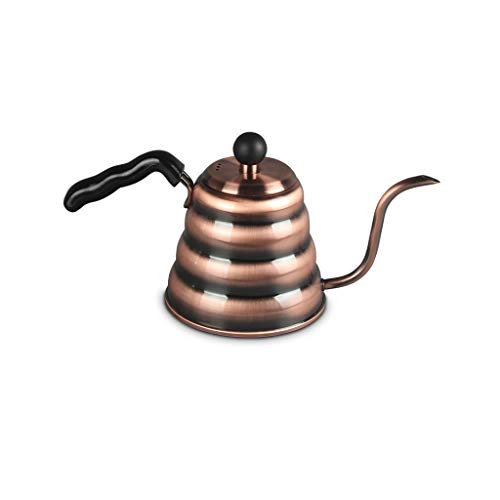 Click Here to See More Images Stainless Steel Coffee Pot Slender Mouth Fine Mouth Pot Drip Kettle Brewing Pot 31x15cm/32.5x16.5cm (Color : Brass)