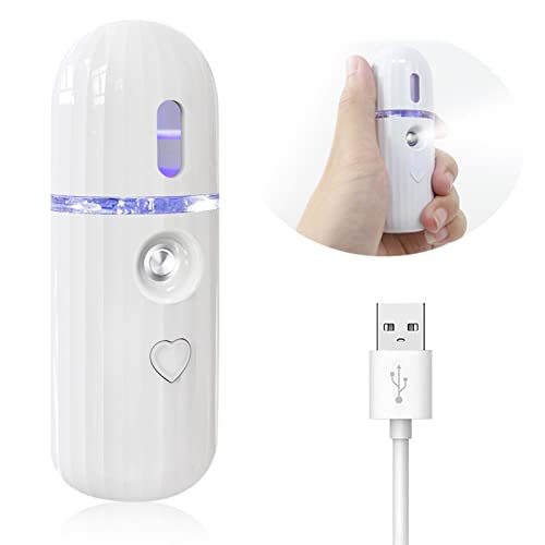 Nano Facial Mister, Travel Mini Facial Steamer Mister for Lash Extensions, USB Rechargeable 30ml Mist Sprayer Handy Face Humidifier, Water SPA Moisturizing Hydrating for Skin Care, Daily Makeup