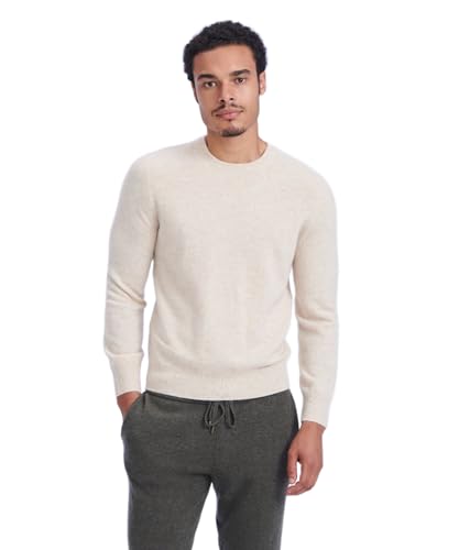 NAADAM The Original Cashmere - Suéter de Cuello Redondo para Hombre, Avena, Medium