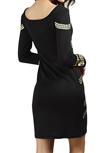 Scoop Neck Cotton Blending Slim Pencil Business Party Midi Dress เดรส แฟชั่นชุดทำงาน YMING ผู้หญิงs Elegant