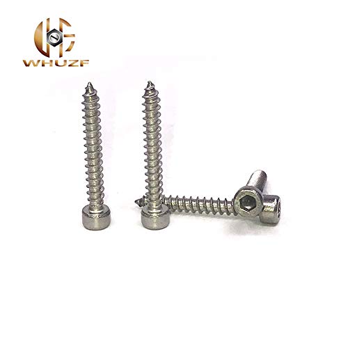 Screws M4/M5/M6L Hexagon Socket Screws Plate with Nickel Wooden Audio Furniture Sliding Door Self Tapping Screws Hardened - (Length: M4x50mm)