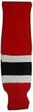 DoGree Hockey New Jersey Knit Hockey Socks, Red/White/Black, Junior/24-Inch