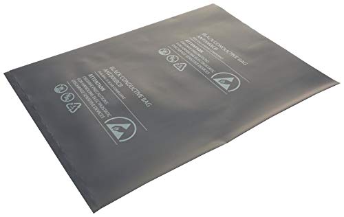 Multicomp 006-0002F Black Conductive Heat Seal ESD-Safe Bag, 4 inch x 4 inch, Pack of 100