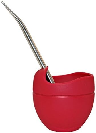 Yerba Mate Silicone Gourd and Bombilla Combo (Red Lily) by Yerba Supply