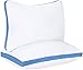 Utopia Bedding Gusseted Quilted Pillow (2-Pack) Premium Quality Bed Pillows - Side Back Sleepers - Blue Gusset - Queen - 18 x 26 Inches primary