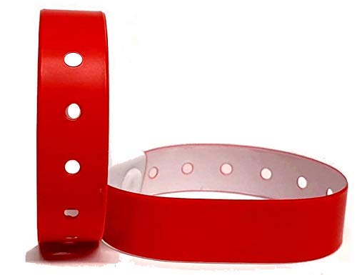 J&R Wristbands Vinyl Wristband 100-Piece Set (Red) — image 1