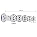 Romi Metal Beads Gem Anal Plug Toy - 5 Beads Stainless Steel Pleasure Wand Butt plug for Men and Women