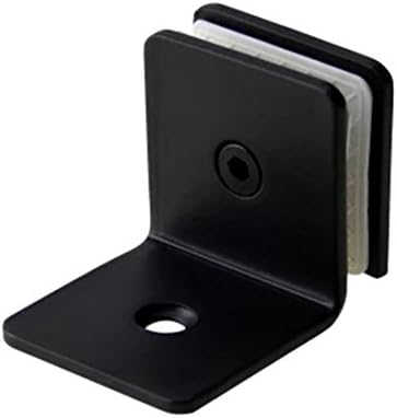 Ranbo 304 Stainless Steel 90 Degree Square Frameless Glass Clamp Connector/Shower Door Fixed Panel/Glass-to-Glass Corner Clamp,for 5/16 to 1/2 (8 to 12 mm) Glass Thickness, 2-Pack Black (90 Degree)