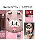 L'Affair Rainbow Blackhead Remover Strips: 3-in-1 Kit for Removing Nose Blackheads & Deep Cleaning Pores - 10 Pore Heating Strips, 30 ml Charcoal Peel Off Face Mask & 10 Moisturizing Essence Sheets