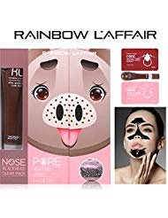 L'Affair Rainbow Blackhead Remover Strips: 3-in-1 Kit for Removing Nose Blackheads & Deep Cleaning Pores - 10 Pore Heating Strips, 30 ml Charcoal Peel Off Face Mask & 10 Moisturizing Essence Sheets