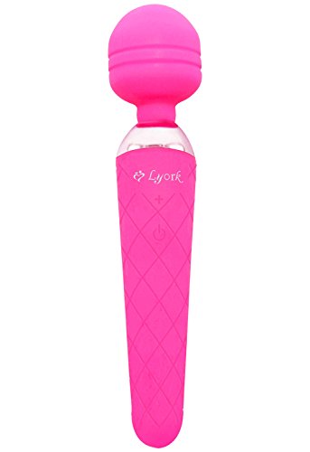 Lyork Waterproof 10 Powerful Multi-Speed Cordless Power Wand Massager, Pink