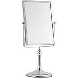 WHEEJE Iron European-Style Metal Makeup Mirror Desktop Double-Sided Vanity Mirror HD Bathroom Beauty Mirror Bedroom Folding V