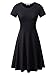 HUHOT Little Black Dresses for Women Cotton Empire Waist Short Sleeve Round Neck Summer Midi Aline Dresses for Women