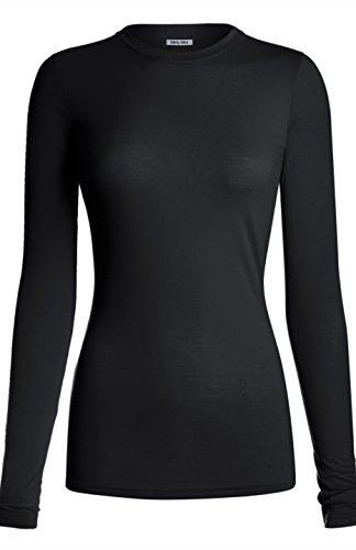 MEDPRO Women's Medical Scrub Solid Long Sleeve Undershirt Multi Pack Black L