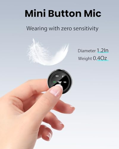 Wireless Lavalier Microphone for iPhone/Android, TNW A37 Mini Mic with Noise Cancellation, 40H, 50M Range, 2in1 Clip&Magnetic Lapel Mic for Video Recording, Tiktok, Podcast, Streaming, Vlogging-Black