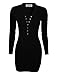 TAM WARE Women's Casual Slim Fit V Neck Snap Button Bodycon Mini Dress by Tom's Ware