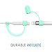 MoKo Pencil Cap Holder Fit Apple Pencil 1st Generation, USB Cable Tether and Pencil Cap, Fit New iPad 10th Generation 2022, iPad 9th/8th/7th/6th Gen, iPad Mini 5,Green (Glow in Dark)