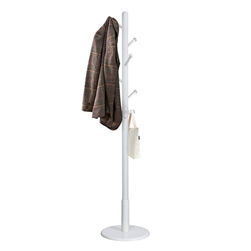 Vlush Sturdy Wooden Coat Rack Stand, Free Standing Entryway Hall Tree