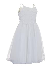 Emma Riley Vestido camisola para niñas con corpiño de rayas y falda de tul