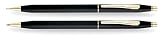 Cross Classic Century Classic Black Ballpoint Pen & 0.7mm Pencil with 23KT Gold-Plated Appointments