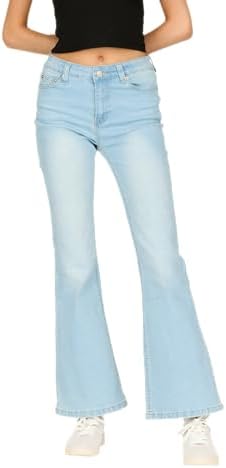 Forever 21 Women's Low Rise Flare Jeans with Heart Stitching on
