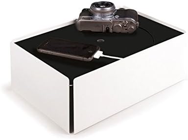 Konstantin Slawinski Charge-Box White/Black/Cable Box for Management, Storage and Organisation of Plugs and Wires / 31.5 x 21 x 11.5