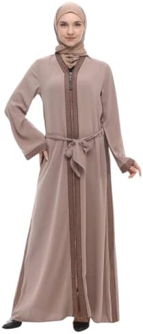 Marwa Fashion Abayas for Women Muslim - Comfortable Arabic Abaya Made from Nada Dubai/Forsan Silk with Beautiful Embroidery - Long Prayer Dress That Will Cover Your Complete Body 1202 Beige price in Marwa Fashion Abayas for Women Muslim - Comfortable Arabic Abaya Made from Nada Dubai/Forsan Silk with Beautiful Embroidery - Long Prayer Dress That Will Cover Your Complete Body 1202 Beige price in