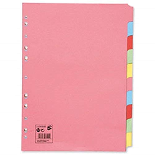 10 x Set of Quality Plain Subject File Divider 10-Part
