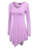 MBJ WT737 Womens Long Sleeve Handkerchief Tunic XL LILAC