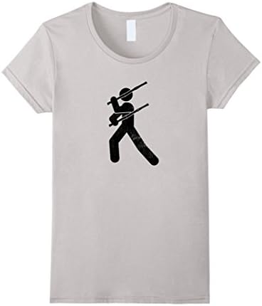 Womens Filipino Martial Art - Eskrima Kali Arnis Stick Man T-Shirt XL Silver