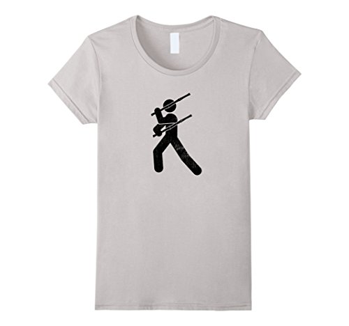 Womens Filipino Martial Art - Eskrima Kali Arnis Stick Man T-Shirt XL Silver